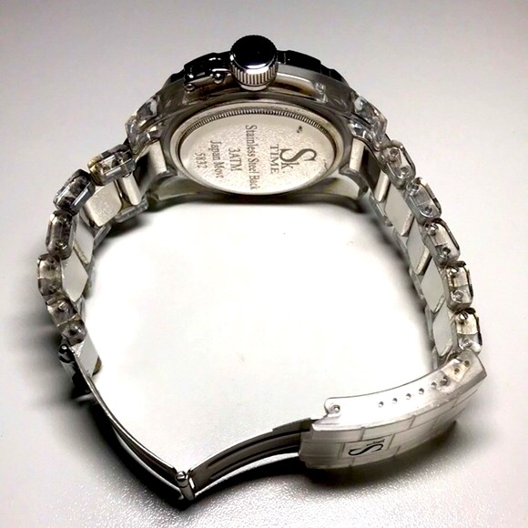 ⭐️HP⭐️ SK TIME Silver Austrian Rhinestones Fashion Watch - Picture 12 of 17
